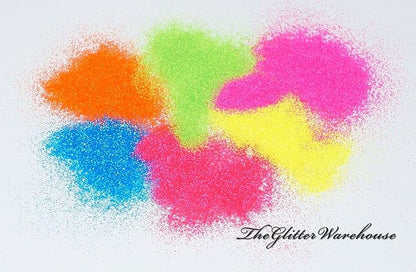 6pc GlitterWarehouse Loose Bright & Bold Neon Matte Cosmetic Glitter