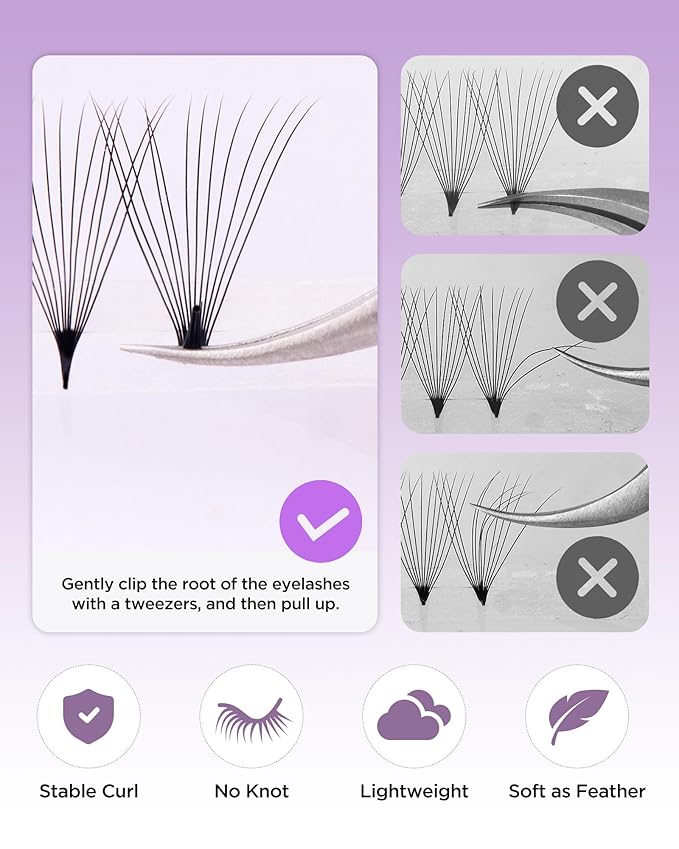 BEYELIAN Premade Lash Fans, 320 Fans Pre Made Fans Volume Lash Extensions 3D 6D 8D 10D 12D 20D 0.07 C/D Curl Save Time Eyelash Extensions for Professional Salon, 8-15mm MIX Easy to Use (8D-0.07-D)