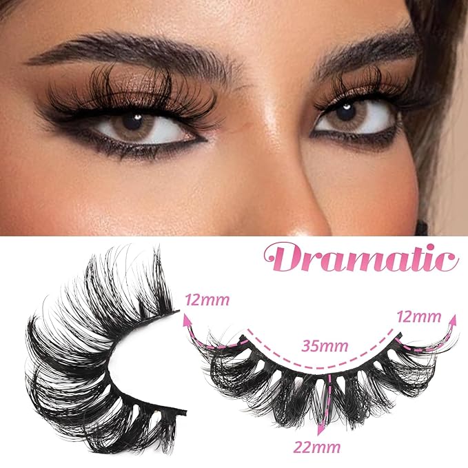 Lashes Faux Mink Eyelashes Fluffy Wispy False Lashes Criss-cross 10 Pairs Pack Fake Eyelashes for Women (6D23)