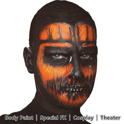 Go Ho Orange Face Paint Stick,Water Based Cream Orange Face Body Paint Washable for Halloween Cosplay SFX Tiger Pumpkin Makeup