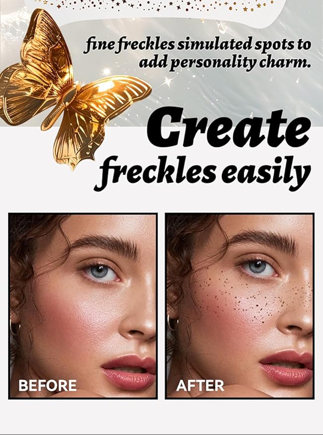 6Pcs Face Makeup Patches, Glitter Freckles Face Tattoo, Beauty Face Makeup Cute Glitter Makeup Accessories for Women - Cosmetic Glitter for Face