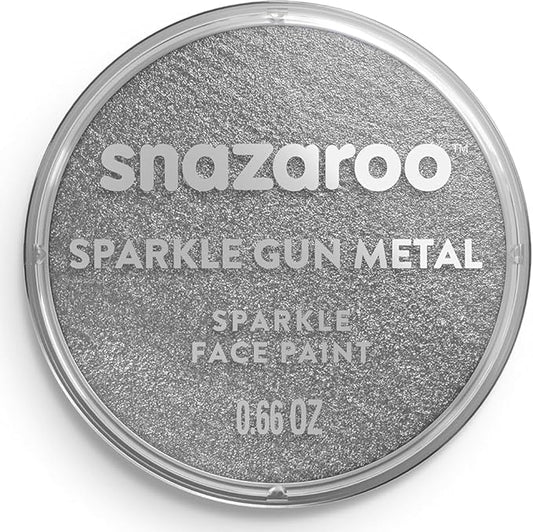 Snazaroo Sparkle Face and Body Paint, 18.8g (0.66-oz) Pot, Sparkle Gun Metal