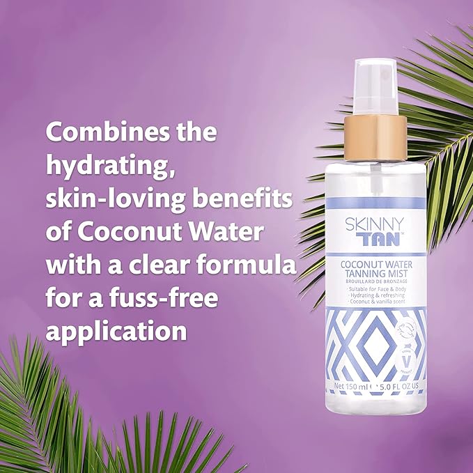 Skinny Tan Coconut Water Self Tanning Kit | 30ml Face Serum Tanning Drops | 5.07 Oz. Hydating Tanning Mist | Moisturizing Natural Glow Help Reduce Fine Lines & Wrinkles | Customize Your Complexion