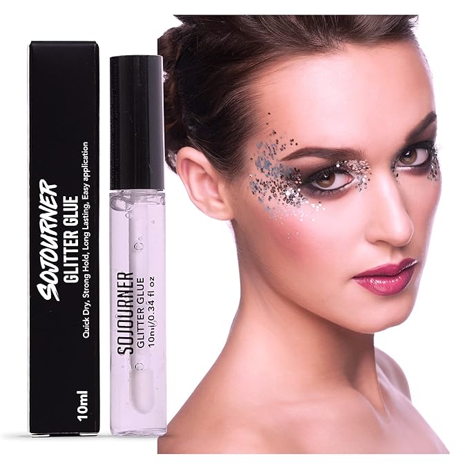 Glitter Body Glue & Face Glue - Face Glitter Makeup Primer for Eye, Face, Skin, Body Adhesive & More | Use with Glitter, Body Jewels, Rhinestones, Makeup and Rave Festival Accessories