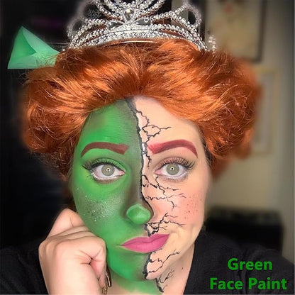 Go Ho Green Cream-Blendable Stick,Green Eye Black,High Pigment Face Body Paint,Hypoallergenic Camo/Hunting Face Paint Stick,Safe Facepaint for Halloween SFX Witch Makeup