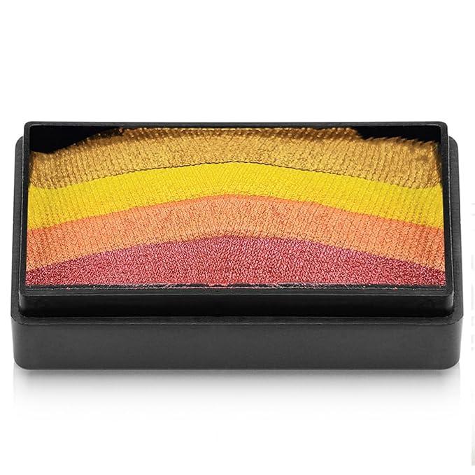 Kraze FX Dome Stroke - Lava (25 gm), Professional 1-Stroke Split Cake, Hypoallergenic, Non-Toxic, Water Activated Face & Body Painting Makeup Supplies for Sensitive Skin, Kid Safe, Adults