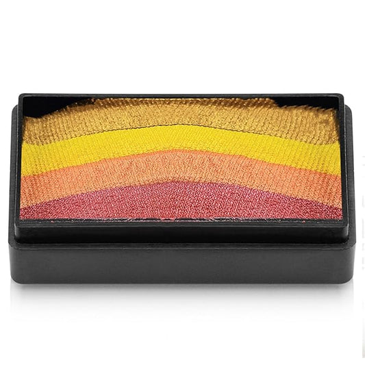 Kraze FX Dome Stroke - Lava (25 gm), Professional 1-Stroke Split Cake, Hypoallergenic, Non-Toxic, Water Activated Face & Body Painting Makeup Supplies for Sensitive Skin, Kid Safe, Adults