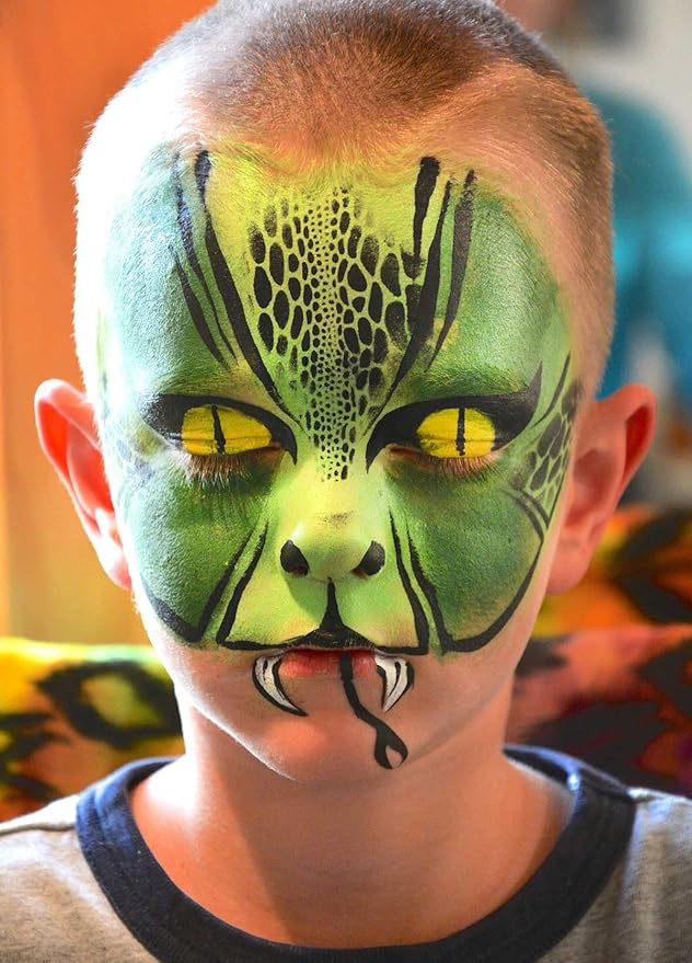 CCbeauty Witch Green Face Paint Stick, Face Painting Kit, Non Toxic SFX Makeup For Grinch Monster Halloween Costume Cosplay,Professional Body Paint,Full Coverage Painting Foundation With Makeup Sponge