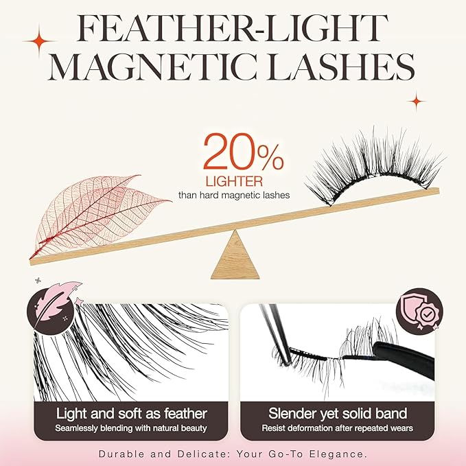 Giani Magnetic Lashes,Magnetic Eyelashes with applicator Natural Look,Reusable No Glue Needed Soft Eyelashes Kit,Lightweight & Waterproof, 3D Soft Flex,Easy to Apply,for All-Day Wear (Photogenic)