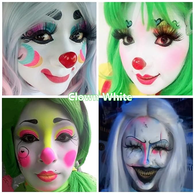 Go Ho Red Black and White Face Body Paint Sticks,Water Based Washable Easily,Smooth and Full Coverage for Halloween Costumes Cosplay SFX Skull Vampire Zombie Clown Makeup