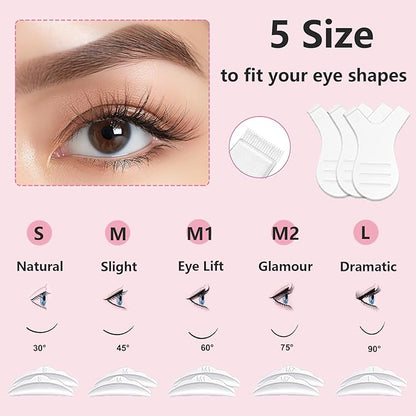 Professional Lash Lift and Brow Lamination Kit - 4 in 1 Eyelash Perm and Eyebrow Curling Set, Coffee - Suitable for Salon and Home Use