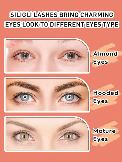 Anime Lashes Wispy False Eyelashes Natural Look 12MM Strip Lashes Thin Band False Lashes 3D Volume Fake Eyelashes 7 Pair C Curl Lash Pack Siligli