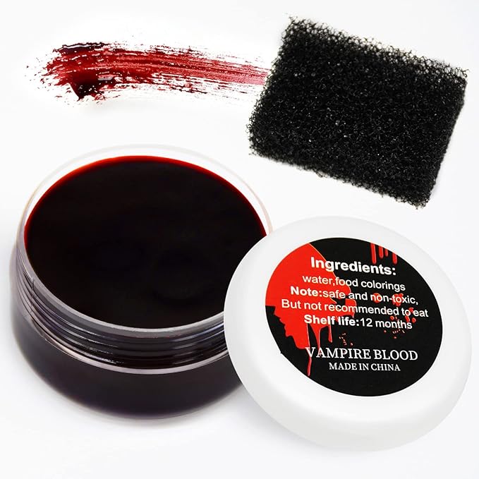 1 oz Halloween Coagulated Blood, 30g Fake Blood Gel for SFX Wound, Cuts, Clown, Vampire Film Cosplay Makeup