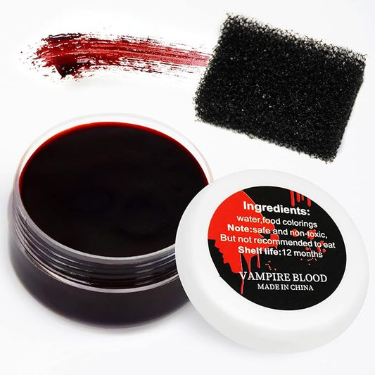 1 oz Halloween Coagulated Blood, 30g Fake Blood Gel for SFX Wound, Cuts, Clown, Vampire Film Cosplay Makeup