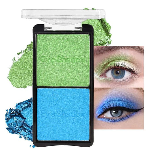 Double color eye shadow, Eyeshadows Creamy, high pigment eye makeup palette, matte shimmer metal eye shadow powder, Blendable, Ultra-Pigmented, Easy to Apply, Matte & Shimmer, (04)