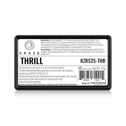 Kraze FX Dome Stroke - Thrill (25 gm), Professional 1-Stroke Split Cake, Hypoallergenic, Non-Toxic, Water Activated Face & Body Painting Makeup Supplies for Sensitive Skin, Kid Safe, Adults