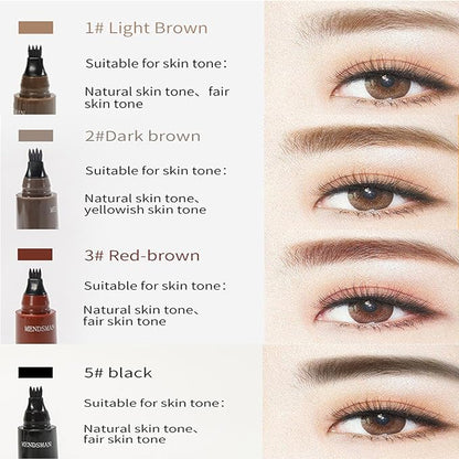 2024 Magic Eyebrow Pencil, 4PCS 4Color Waterproof 3D Microblading Eyebrow Pencil Contouring Pen, 4-Tip Microblade Eyebrow Pen, Microblading 4 Fork Tip Eyebrow Tattoo Pencil for Women and Girl (4Color)