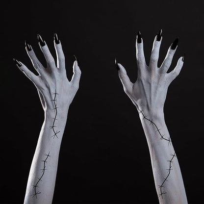 Costume Accessories Include 20 Halloween Scars Stitches Tattoos Footed Tights Arm Sleeves Halloween False Lashes(Blue)