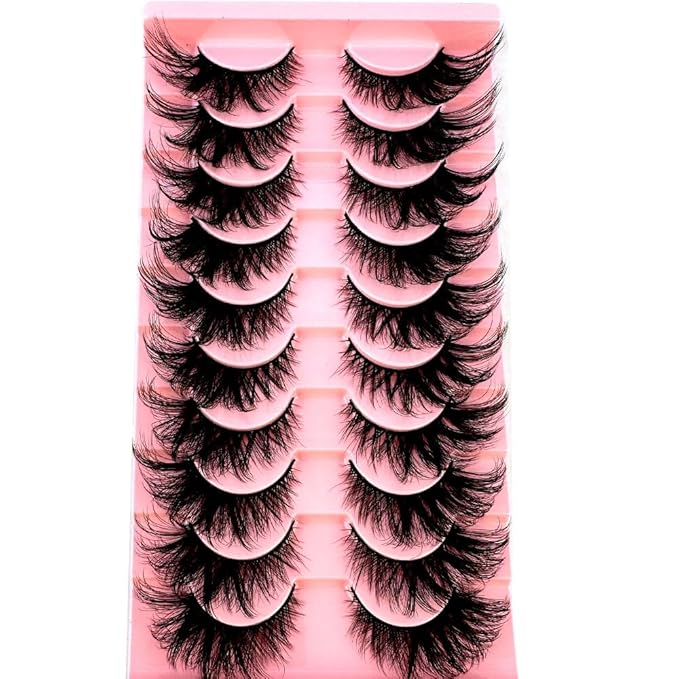 HBZGTLAD Soft Mink Eyelashes 3D Curl Winged End Eye Elongated Fake Lashes Thick Handmade Natural False Eyelash Messy Cross Lash Wholesale (AD-16)