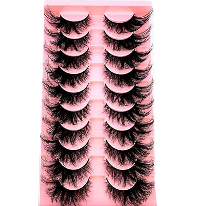HBZGTLAD Soft Mink Eyelashes 3D Curl Winged End Eye Elongated Fake Lashes Thick Handmade Natural False Eyelash Messy Cross Lash Wholesale (AD-16)