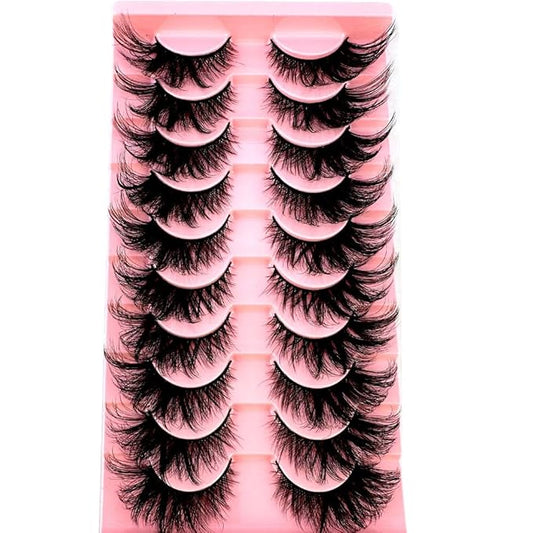 HBZGTLAD Soft Mink Eyelashes 3D Curl Winged End Eye Elongated Fake Lashes Thick Handmade Natural False Eyelash Messy Cross Lash Wholesale (AD-16)