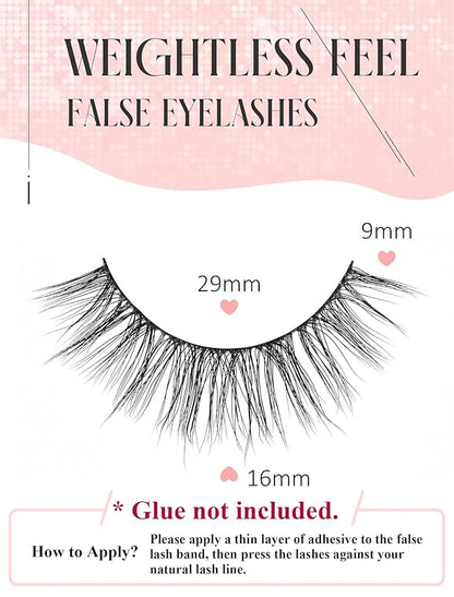 Natural Lashes Mink Natural Eyelashes False Eyelashes Natural Look False Lashes Wispy Eye Lashes Cat Eyelashes Fake Lashes KD04