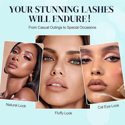 Lash Cluster Glue 1 Week Retention Sensitive DIY Lashes Extension Glue Low Fume Individual Eyelash Adhesive 5s Drying Time Waterproof Eyelashes Bond for Self Application