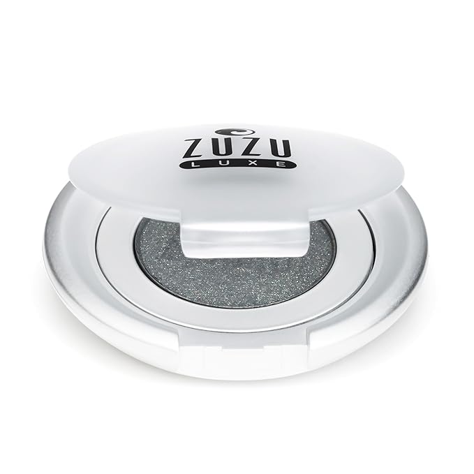 Zuzu Luxe Mineral Eyeshadow (Gem - Charcoal Black/Gold Shimmer), Richly pigmented, velvety smooth formula. Natural, Paraben Free, Vegan, Gluten-free, Cruelty-free, Non GMO, 0.07 oz,