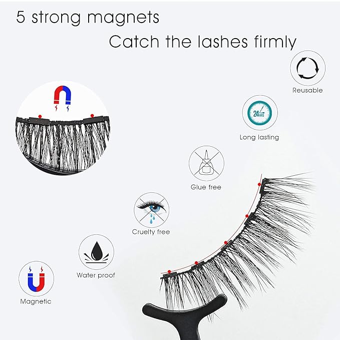Magnetic Eyelashes with Eyeliner Kit - magnetic lashes and eyeliner - updated 3D natural looking,long-lasting,10 pairs KIT 011 ATZ1004A1+01 0