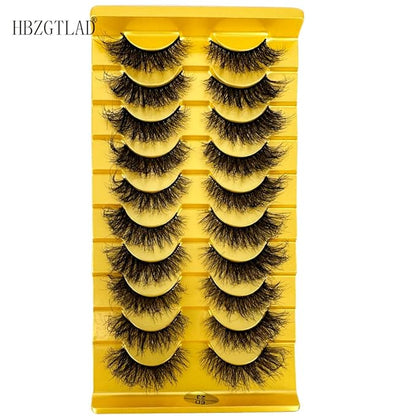 HBZGTLAD Soft Mink Eyelashes 3D Curl Winged End Eye Elongated Fake Lashes Thick Handmade Natural False Eyelash Messy Cross Lash Wholesale (6D23)