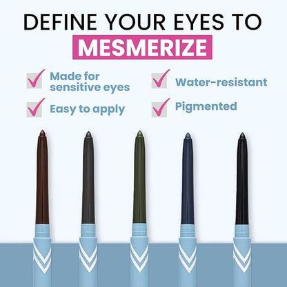 PrimeEyes Glide Eyeliner for Mature Women – Water-Resistant, Long-Stay and Mess-Proof – Gel Cream Texture, Discreet Sharpener and Effective Smudger (Wood (brown))