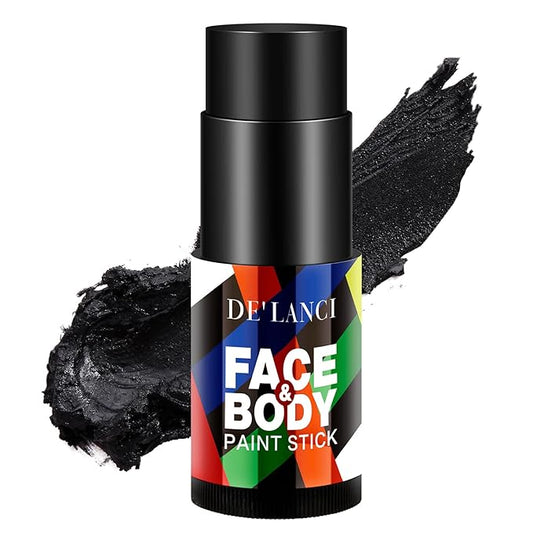 Black Face Body Paint Stick Makeup, Cream Blendable Painting Sticks, Halloween Make up SFX Special Effects Clown Zombie Vampire Skeleton Cosplay Costume Parties Football Face Body Paints, Black