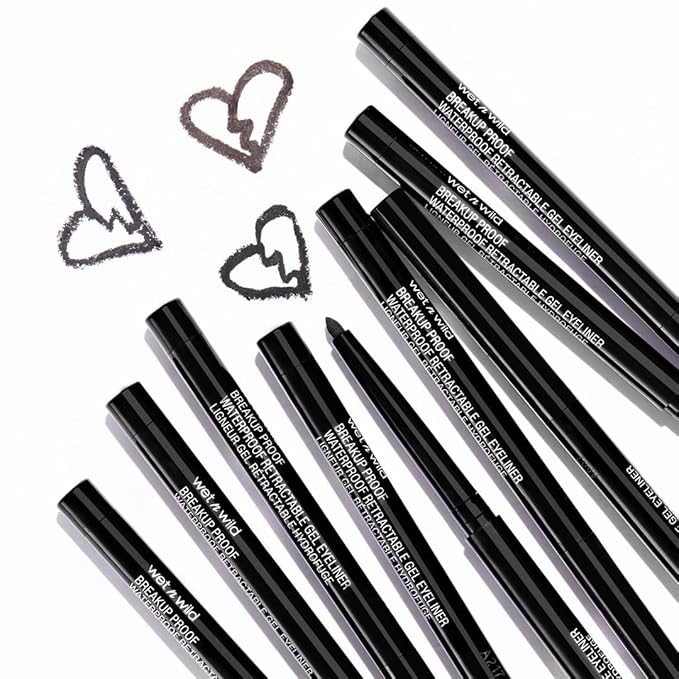 wet n wild Mega Last Breakup Proof Eyeliner, Quick Drying, Waterproof, 16-Hour Wear - Cruelty-Free & Vegan - Black (Pack of 2)