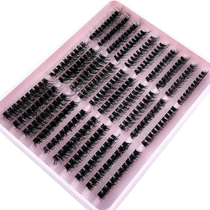 HBZGTLAD Fluffy Cluster Lashes 40D60D80D100D120D Natural Thick Eyelash Clusters D Curl Individual Lashes DIY Eyelashes Extension (300pcs 60P80P100P)