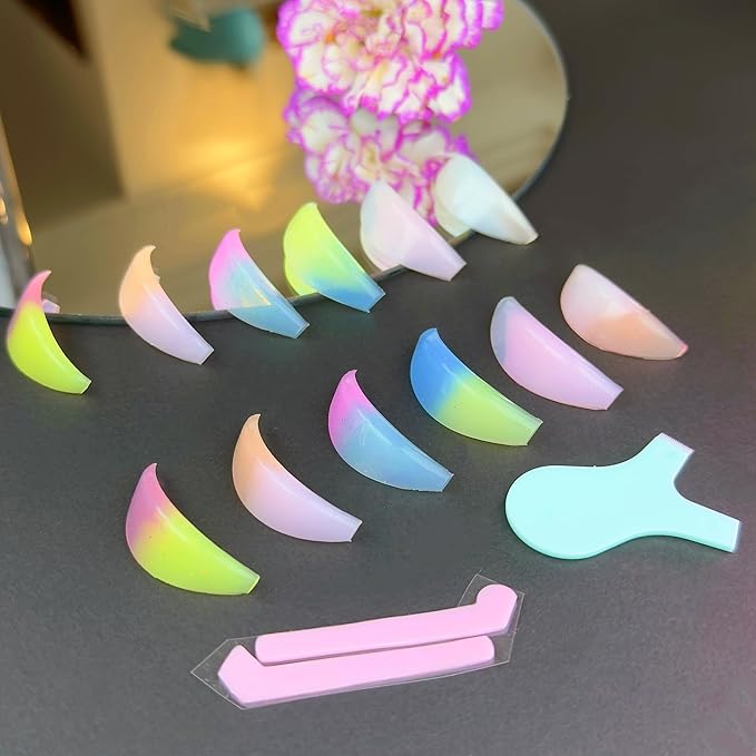 Lash Lift Shields LM Curl Eyelash Lifting Shield Natural Curl Lami Lamination Roller Soft Silicone Perm Rod Gel Lash Perming Pad Set For Lash Lift and Tint Lash Glue Free On Eyelid