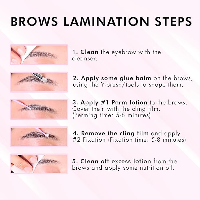 Lash Lift Kit & Eyebrow Lamination Kit, 2-in-1 Solution, At Home Brow Lamination Kit, Beginner/Professional, Eyelash Lift Kit, Lasts 6-8 Weeks, 15 Applications, DIY Brow + Lash Perm Kit