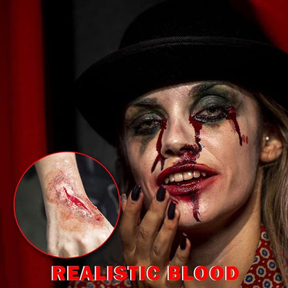 Fake Blood Gel Kit with Stipple Sponge,Halloween SFX Makeup Fake Blood,Fake Wound,Zombie,Vampire and Monster Dress Up Cosplay (Fake Blood Gel 30g/1.06 oz)