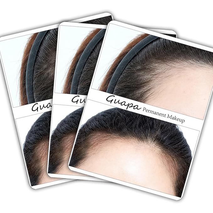 3 pcs White Silicone Hairline Tattoo Skin Scalp Micropigmentation Picture Permanent Makeup Practice Skin (Female Hairline Sheet)
