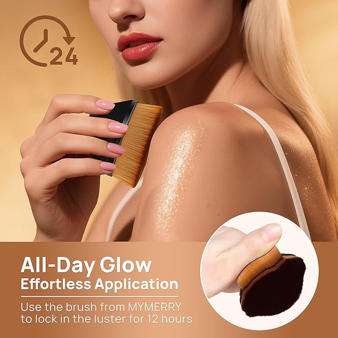 Body Shimmer Oil, Liquid Highlighter Bronzer Body Glitter Oil Long Lasting Moisturizing for Face Makeup Lotion Illuminate Serum Glow Shimmer Skin 50ml/1.7 Fl Oz（Bronze Gold #02)