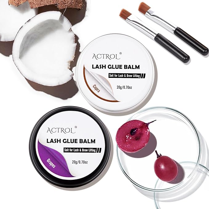 Lash Lift Glue Balm Eyelash Lifting Perm Purple Grapes Strong Hold Lash&Brow Perm Glue Balm Brow Adhesive Powerful Sticky Brow Lamination 0.71Oz/20G