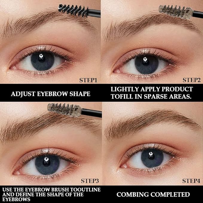 Tinted Thickening Brow Mascara,Brow Fast Sculpt,Waterproof, Transfer-proof, Brush to Fill in Eyebrows and Cover Gray Hairs - Cruelty Free - Light Medium Brown (2pcs 01 Taupe)