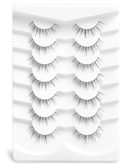 Short Lashes 10mm Natural False Lashes Wispy Eyelashes Lightweight Fake Lashes Thin Band Eyelashes K71