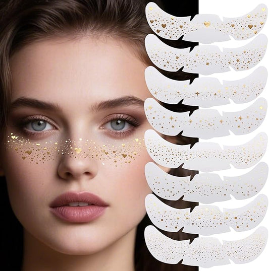 8 Counts Glitter Freckles, Face Glitter Makeup Speckles for Women Girls Festivals, Concerts, Parties, Rave Accessories