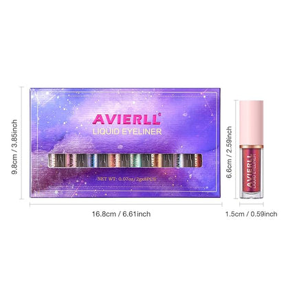 Glitter Liquid Eyeliner Set, 8 Colors, Long-lasting Waterproof Colorful Shimmering Glitter Liquid Eyeshadow, Easy To Apply, No Smudging, Fast-drying, Long-lasting Eye Makeup Gift Set (8pcs SET B)