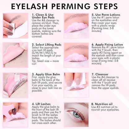 Lash Lift Kit & Eyebrow Lamination Kit, 2-in-1 Solution, At Home Brow Lamination Kit, Beginner/Professional, Eyelash Lift Kit, Lasts 6-8 Weeks, 15 Applications, DIY Brow + Lash Perm Kit