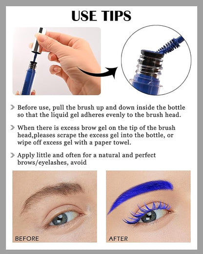 Tinted Eyebrow Gel Mascara- 1Pcs Long Lasting Waterproof Green Tinting Eye Brow Glue Colored Mascara, Dark Green Brow Filler Curling rimel de pestañas,Mother‘s Day Makeup Gift for Women Girl-#12