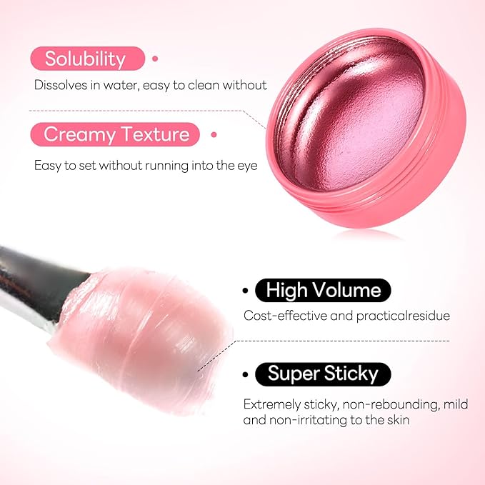 Lash Lift Glue Balm Eyelash Lifting Perm Pink Peach Strong Hold Lash&Brow Perm Glue Balm Brow Adhesive Powerful Sticky Brow Lamination 0.71Oz/20G