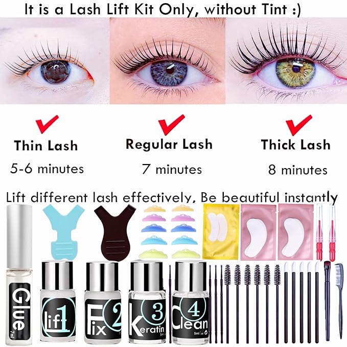Lash Lift Kit, Lash Lifting and Brow Lamination 2 in 1, DIY Eyelash Perm At Home, Perming Lashes With Strong Glue(lash and eyebrow lift kit)