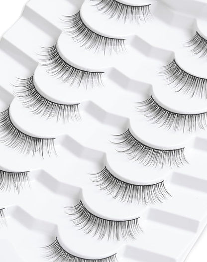 Natural Lashes Short Lashes Short Eyelashes Natural Look Small Lashes Wispy False Eyelashes Natural Fake Eyelashes for Small Eyes 9mm K15