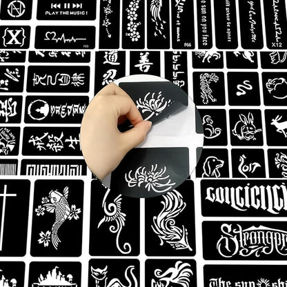 Temporary Tattoo Stencils, 20 Sheets Henna Tattoo Stencil Kit for Women Girls Kids and Boys Face Body Paint DIY Art Reusable Glitter Tattoo Stencils Pack Scorpion Monkey